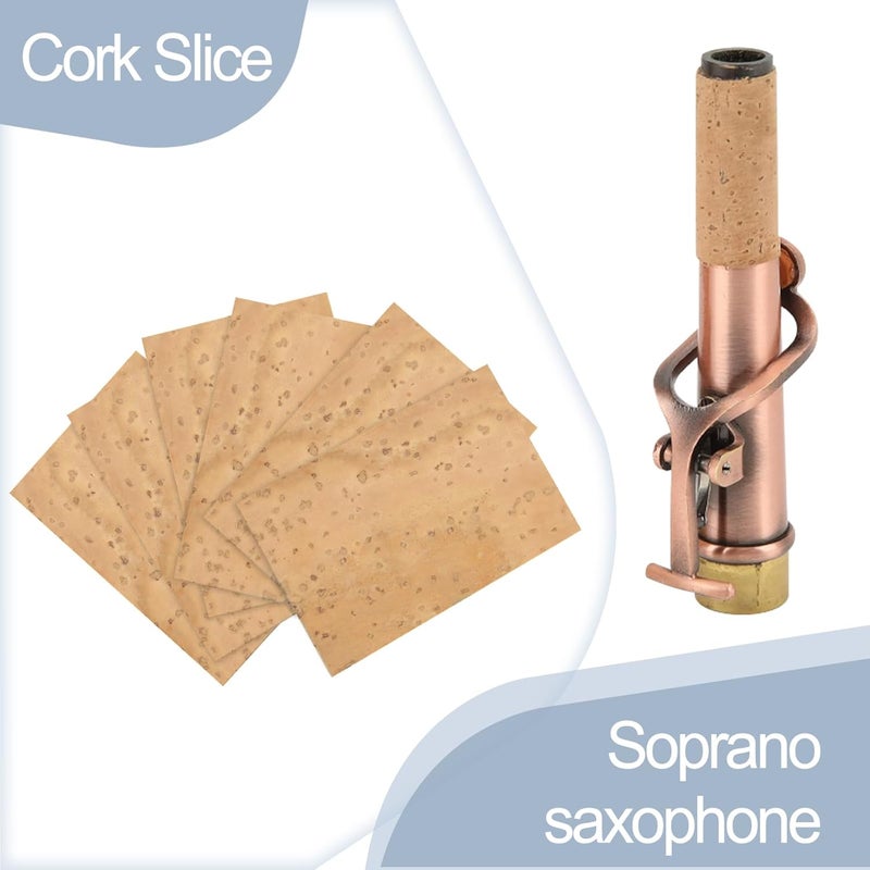 Danchet Saxophone Accessories,Soprano Sax Cork Replacement Kit,2 pcs Saxophone Cork, Glue, Cork Grease, Knife, Taping, and Sandpaper - Image 3